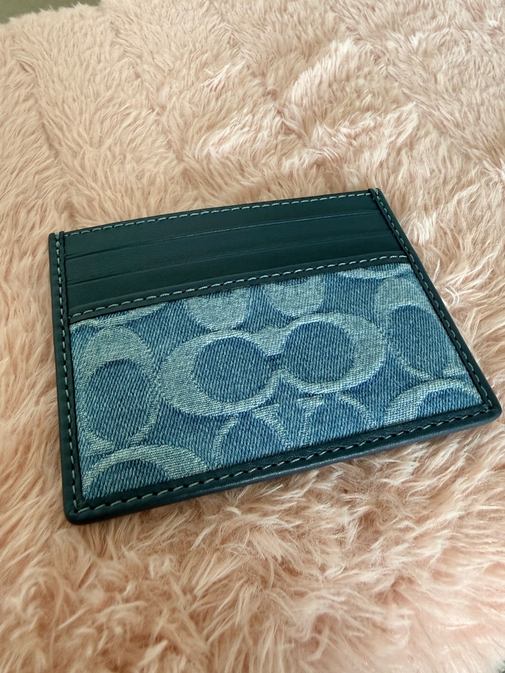 Coach Blue Denim Card Case